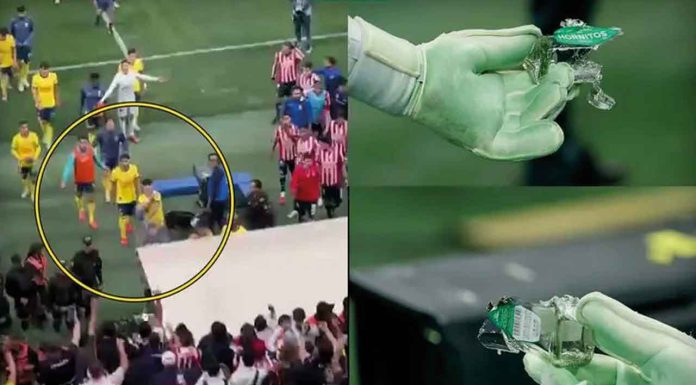 #VIDEO | Kevin Álvarez jugador del América es agredido con una botella de cristal durante el Clásico Nacional