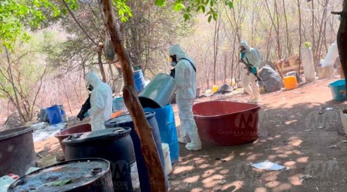 Fuerte golpe a la delincuencia; autoridades desmantelan mega laboratorio en Tierra Caliente