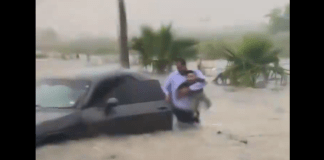 #VIDEO | Hombre y su bebé se salvan de morir ahogados durante tormenta en Reynosa