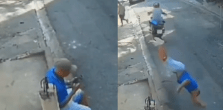 #VIDEO #VIRAL | Hombre es atropellado por motociclista mientras estaba sentado en la banqueta