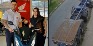 #VIDEO | Joven acababa de sacar su motocicleta de la agencia y es atropellada por un camión