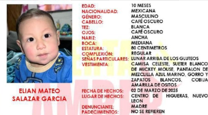 México: Activan Alerta Amber por bebé que fue presuntamente robado por personas armadas