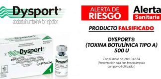 Alerta SSM sobre la falsificación del medicamento Dysport