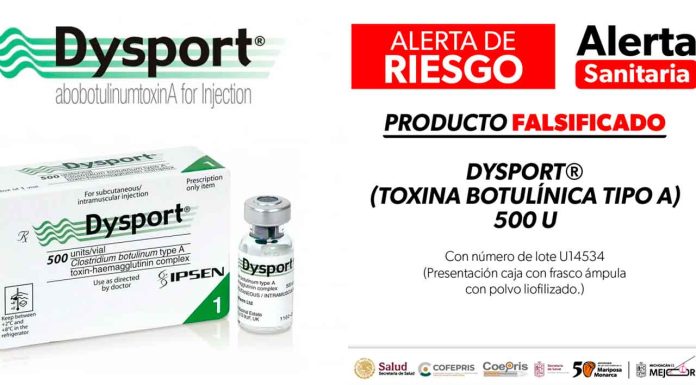 Alerta SSM sobre la falsificación del medicamento Dysport