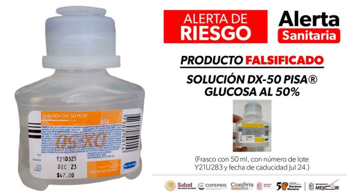 Alerta SSM sobre producto falsificado: solución DX-50 PISA®️ Glucosa