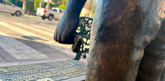 Un aproximado de 35 mil pesos costará reposición del maletín de la estatua “Los niños españoles”