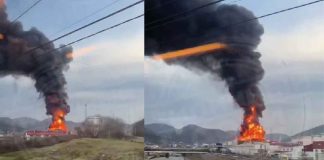 #VIDEO | Incendio en refinería rusa tras ataque con drones
