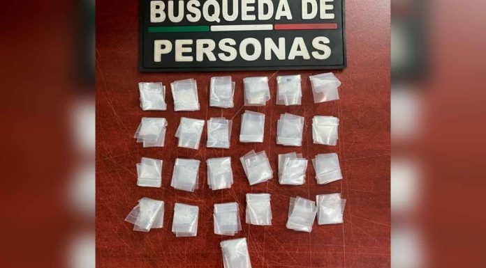 En Morelia, SSP detiene a hombre con 25 dosis de metanfetamina