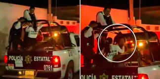 #Video | Mujer policía es captada golpeando a detenida arriba de una patrulla #México