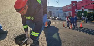 #Video | OOAPAS atiende hundimiento sobre la Avenida Ventura Puente