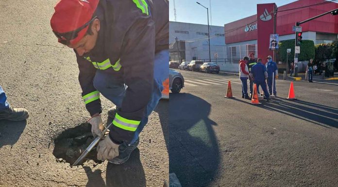 #Video | OOAPAS atiende hundimiento sobre la Avenida Ventura Puente