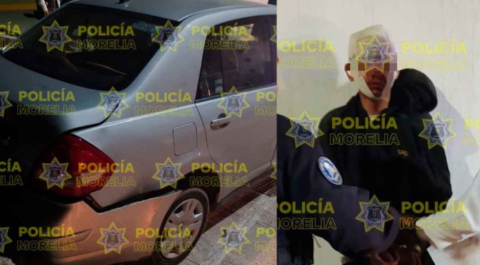 Policía Morelia recupera vehículo reportado como robado y detiene al conductor