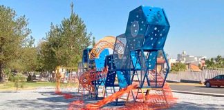 Realizan equipamiento de parque público en Monte Olivo