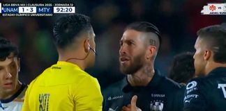 #Video | Sergio Ramos es expulsado por primera vez en la Liga MX en el duelo Pumas vs Rayados