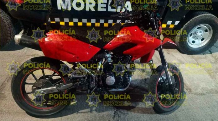 Policía Morelia recupera motocicleta con reporte de robo