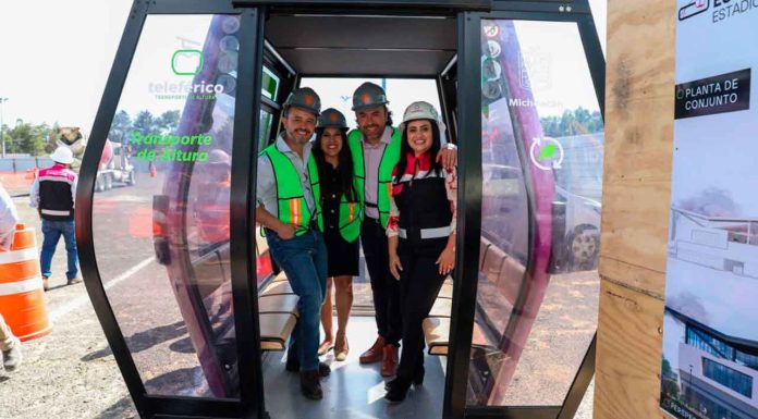 Gladyz Butanda y regidores de Morelia recorren obra del teleférico
