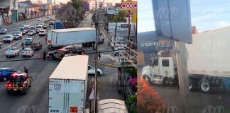 #Video | Tráiler choca y queda atravesado sobre Av. Madero Poniente de Morelia
