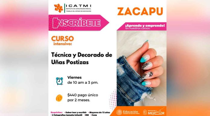 Gobierno de Zacapu e ICATMI Impulsan Capacitación con Taller de Técnica y Decorado de Uñas Postizas