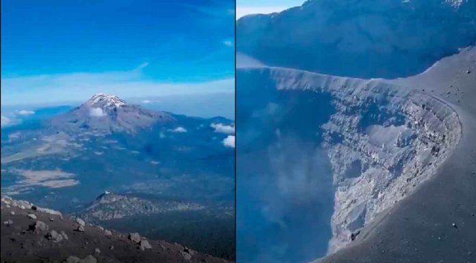 #VIDEO #Viral | Hombre escala hasta el cráter del volcán Popocatepetl y logró captar una vista impresionante