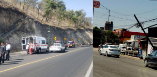 #Video | Camioneta vuelca en el Ramal Camelinas y camión derriba dos postes en Torreón Nuevo