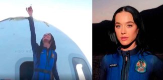 #Video | Esto fue lo que dijo Katy Perry al regresar del espacio durante una primera tripulación exclusivamente femenina
