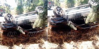 Vuelca camioneta en la Pátzcuaro-Morelia