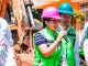 Yohana Mendoza, presidenta municipal de Ario arranca obra de pavimentación en la colonia Los Fresnos en Ario