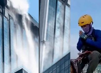 #Video | Un trabajador es salvado por su compañero durante el terremoto en Tailandia; el momento quedó grabado en video