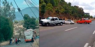 #VIDEO | Normalistas detienen autobuses en la Pátzcuaro–Morelia; Guardia Civil libera la vía