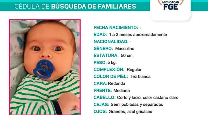 Encuentran a bebé abandonado en #Michoacán; FGE pide ayuda para localizar a su familia