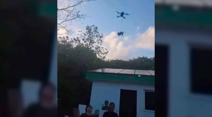 #Video #ImágenesFuertes | Como si fuera un juguete, adolescentes elevan a perrito con un dron mientras se ríen y burlan