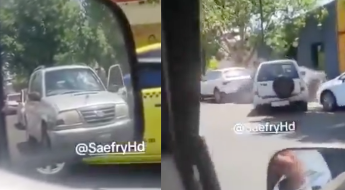 #VIDEO | #México: Motociclista rompe parabrisas de su camioneta y ella lo embiste brutalmente