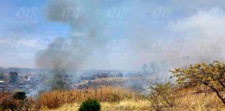 Reportan incendio de pastizal cercano a Villas Oriente, Morelia