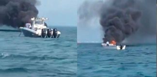 #VIDEO | Incendio consume lancha turística en Isla Mujeres; no hay heridos #México