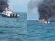 #VIDEO | Incendio consume lancha turística en Isla Mujeres; no hay heridos #México