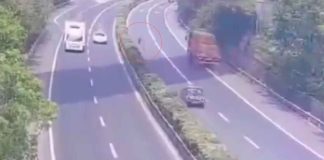 #VIDEO | Llanta se le sale a un camión en carretera, rueda 1 km y mata a un hombre