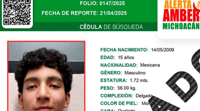 Localizan a adolescente de 15 años reportado desaparecido en Morelia