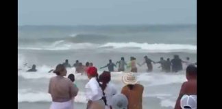 #VIDEO | #EnMéxico: Con cadena humana, rescatan a menor de edad que estaba siendo arrastrado por el mar