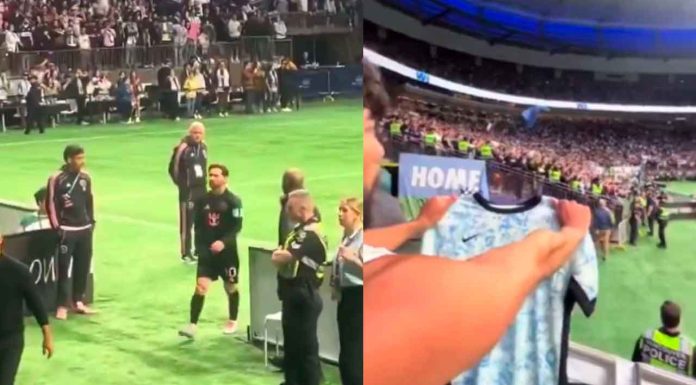 #VIDEO | La respuesta de Messi a un aficionado que lo hizo enojar enseñándole la playera de Cristiano