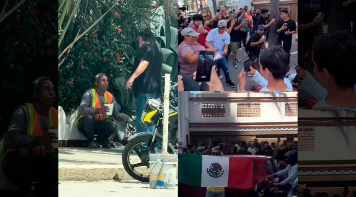 #VIDEOS | #MéxicoMágico: Organizan carne asada afuera de casa del extranjero que corrió a un albañil que descansaba en la calle
