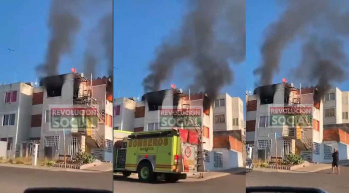 #Video | Se incendia departamento en el Fracc. Jardín de la Montaña en salida a Quiroga
