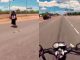 #Video | Mujer cruza avenida principal sin importar la alta velocidad en que circulaban los vehículos