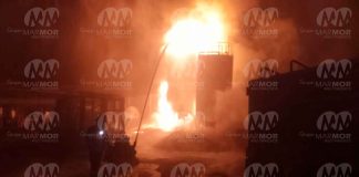 #VIDEO | Apagado fuerte incendio en planta de biodiesel, en Condémbaro