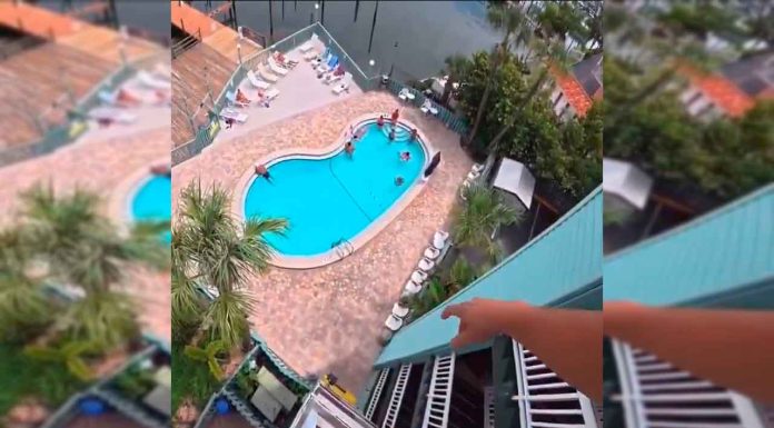 #VIDEO || Turista sorprende con salto desde un quinto piso a la alberca