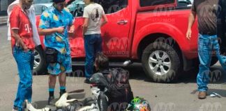 Se registra choque entre motociclista y camioneta en la Av. Madero Poniente de Morelia