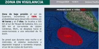 Posible ciclón en formación frente a costas del Pacífico mexicano