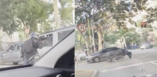 Cuando el karma tiene prisa: motociclista enojado choca como sí de justicia divina se tratara 🚦💥