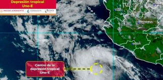 Se forma la depresión tropical Uno-E, al sur de las costas de Guerrero