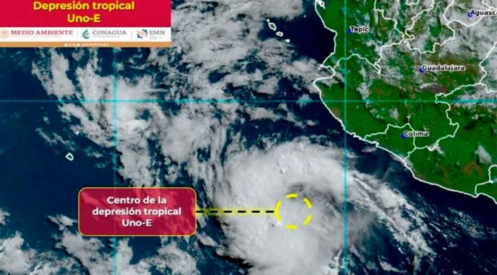 Se forma la depresión tropical Uno-E, al sur de las costas de Guerrero