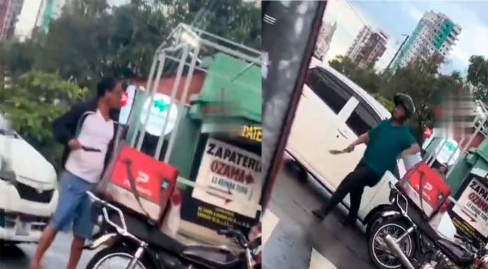 #VIDEO || Intenta amenazar a un repartidor con un cuchillo, pero éste lo sorprende con un machete